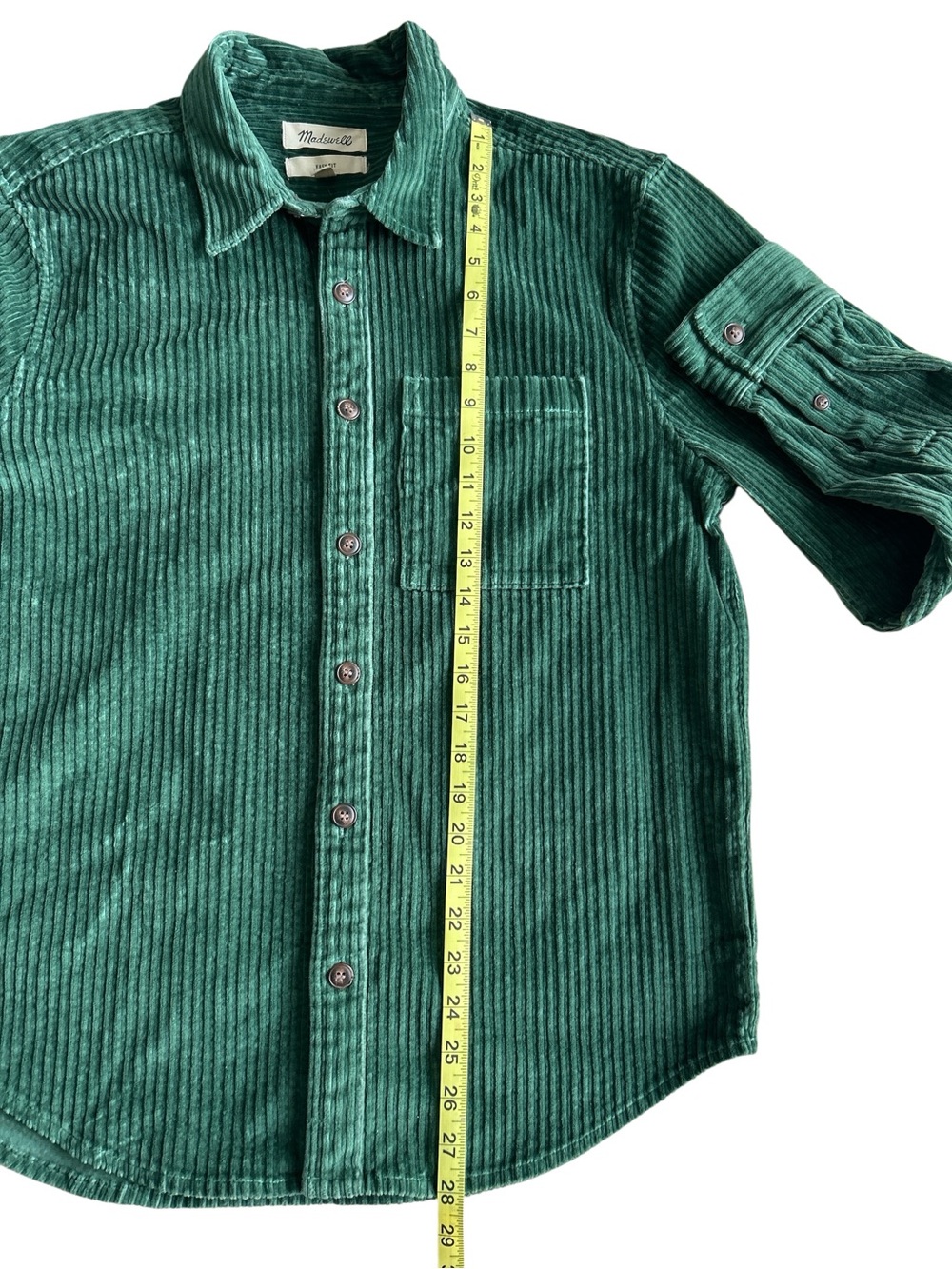 Madewell women Green Corduroy Button-Down Shirt - Picture 7 of 9